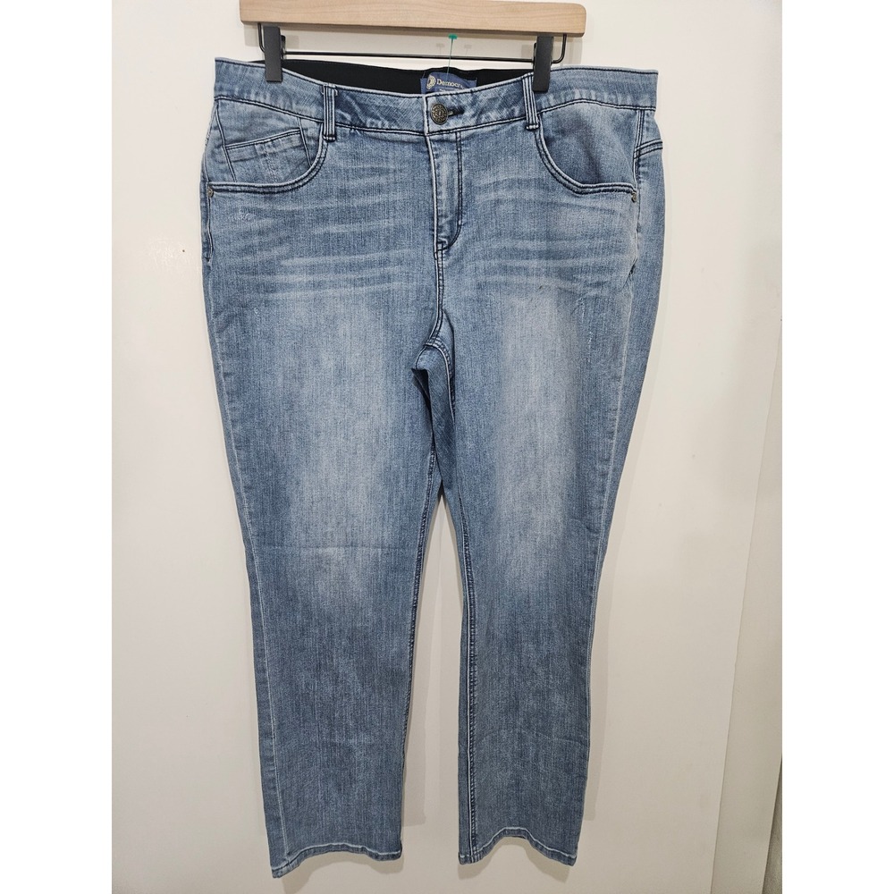 Democracy‎ Ab'solution Straight Leg Jeans Light Wash Blue 16W Stretch Denim